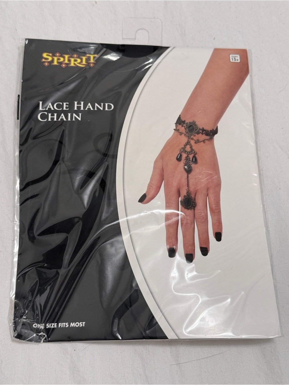Spirit Halloween Black Lace Hand Chain Bracelet